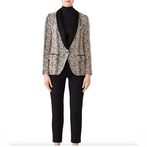 FREE PEOPLE MODERN FEMME SNAKE PRINT TEXTURED BLAZER